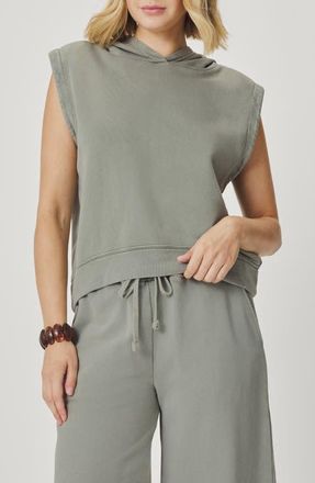 Splendid Greta Terry Sleeveless Hoodie in Eucalyptus Green at Nordstrom, Size X-Small