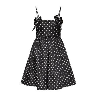 Ganni Short Dresses, female, Black, Size: XS Polka-Dot Satin Mini Dress