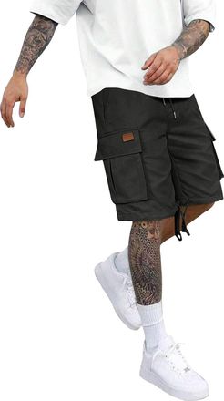 Generic Mens Clothing Sale Clearance Mens Summer Work Shorts Cargo Multi Pockets Regular Elasticated Waist Lounge Drawstring Loose Fit Running Shorts Easy Car
