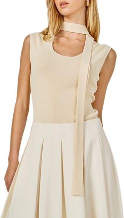 endless rose Knit Tank & Scarf in Cream at Nordstrom, Size X-Small