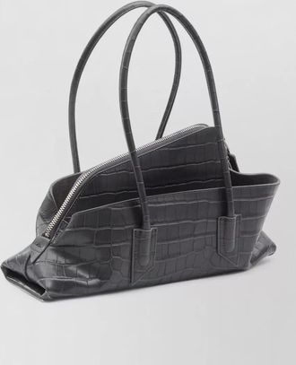 The Attico passeggiata small crocodile print shoulder bag