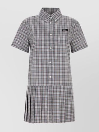 Miu Miu embroidered cotton mini shirt dress