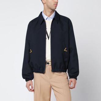 Valentino Navy bomber jacket with Vgold pockets