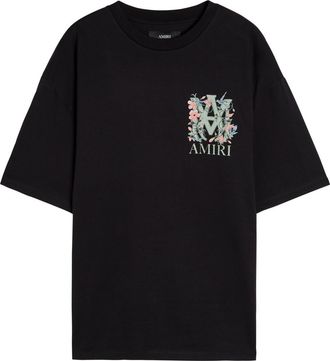 Amiri Logo-print Cotton T-shirt - Black - XL