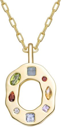 Genevive 14K Plated Cz Alphabetical Necklace