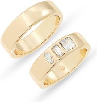 Nordstrom Rack 2-Pack Assorted Cigar Rings in Clear- Gold at Nordstrom Rack, Size Small/medium