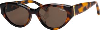 Superdry Sonnenbrille SUPERDRY Modell 996078, Damen, havanna, gemustert, leicht durchscheinend, leicht gl&auml;nzend, Sonnenbrillen Sonnenbrille, Form CatEye, Logos