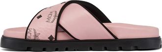 MCM logo-motif flat sandals - Pink
