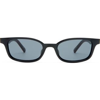 Le Specs Gender Inclusive Echelon 52mm Rectangle Sunglasses in Black/Blue at Nordstrom