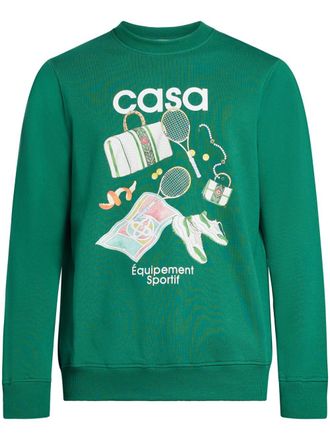 Casablanca Sweater met print van biologisch katoen - Groen