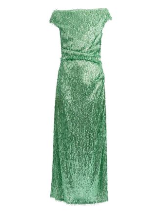 Erdem sequinned midi dress - women - Polyester/Elastane/Silk - 8 - Green