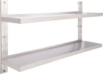 vidaXL 2-Tier Floating Wall Shelf Stainless Steel 150x30 cm Vidaxl