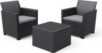 Keter Set da giardino con tavolo contenitore in resina