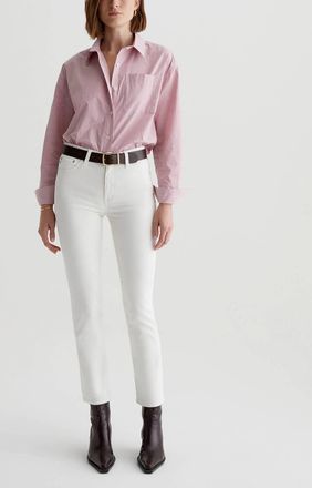 AG - Adriano Goldschmied Mari Mid Rise Slim Straight Leg Jean In Powder