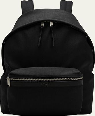 Saint Laurent Mens City Canvas Backpack