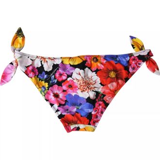 Dolce & Gabbana Black Floral Print Swimsuit Bikini Bottom Womens Swimwear