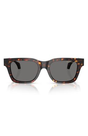 Versace 52mm Polarized Square Sunglasses in Havana /Dark Grey Polar at Nordstrom