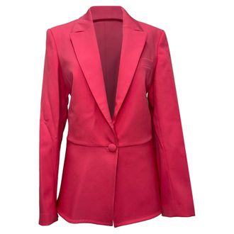 Oscar De La Renta Oscar De La Renta Single-Breasted Blazer in Pink Wool