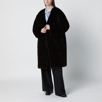 Frankie Shop Brown faux-fur coat