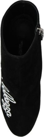 Dolce & Gabbana Womens Black Suede Lamore Ebellezza Boots Shoes Lambskin