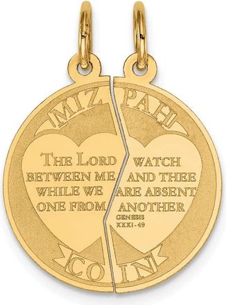 Diamond2Deal 14k Yellow Gold 2-piece Mizpah Charm