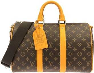 Louis Vuitton Monogram Macassar Marron Saffron Coated Canvas Boston Bag (Pre-Owned)