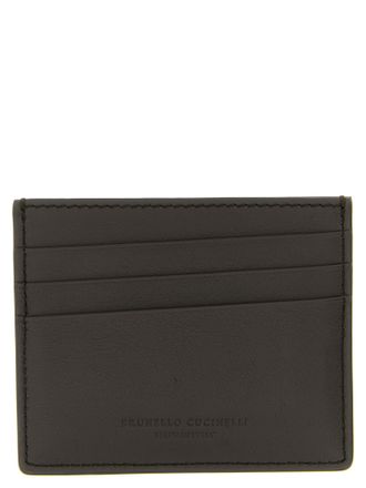 Brunello Cucinelli Calfskin Leather Card Case - Black