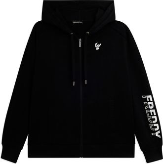 Freddy Felpa con zip e cappuccio con logo perlato sulla manica
