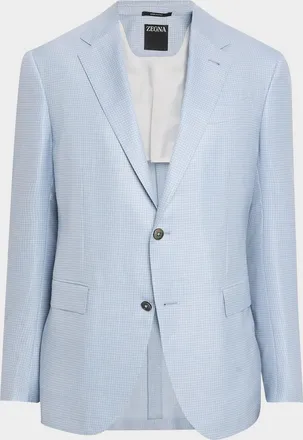 Ermenegildo Zegna Men & apos;s Wool Gingham Single-Breasted Sport Coat