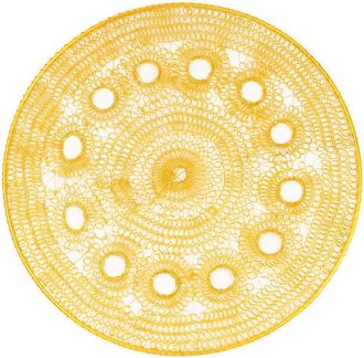 Tiramisu Midnight Petal Silhouette Metal Placemat