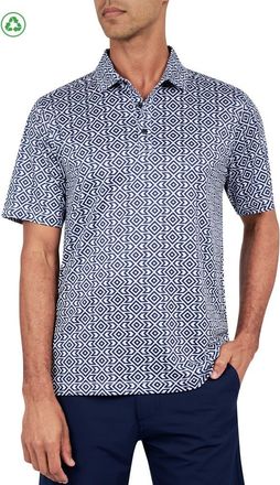 ConStruct Geo Diamond Print Performance Golf Polo in Navy at Nordstrom, Size Xx-Large