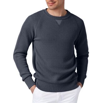 Generic Mens Long Sleeve Work Sweater - Casual Round Neck Jumper Solid Colour Sweater Chic and Elegant Slim Soft Comfortable Knitted Pullover Autumn Winter Ve