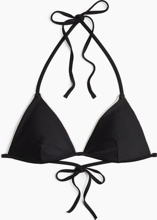 H&M Wattiertes Triangel-Bikinitop - Schwarz