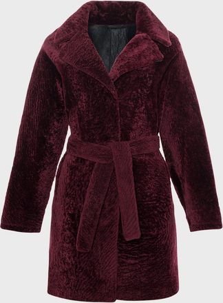 Gorski Reversible Lamb Shearling Belted Stroller Coat