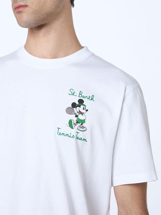 MC2 Saint Barth Man Cotton T-shirt With Mickey Mouse Print And Embroidery Disney Special Edition