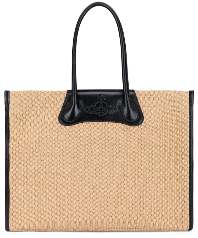 Woven Cotton-Blend Tote Bag - Beige