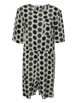 Marni circle-print playsuit - Green