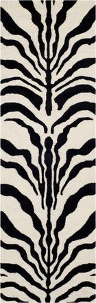 Safavieh Alfombra cebra de lana blanco/negro, 76 x 244 cm