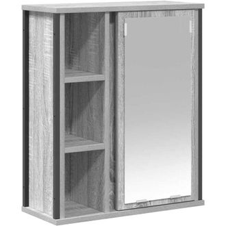 vidaXL Bathroom Wall Cabinet with Mirror Grey Sonoma 50x21x60 cm Vidaxl
