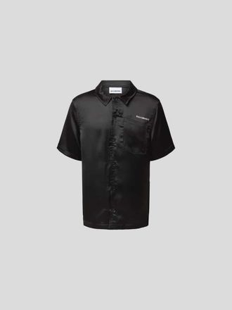 Han Kjobenhavn Freizeithemd mit Label-Stitching in Black, Gr&ouml;&szlig;e 46