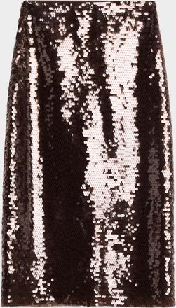 Tanya Taylor Kiah Sequined Midi Skirt