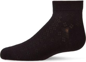 MeMoi Rayon Blend Diamond Knit Patterned Ankle Sock in Black at Nordstrom, Size 6-12M