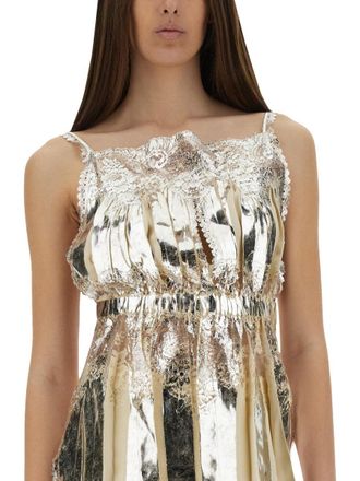 Paco Rabanne Laminated Satin Blouse - Ivory