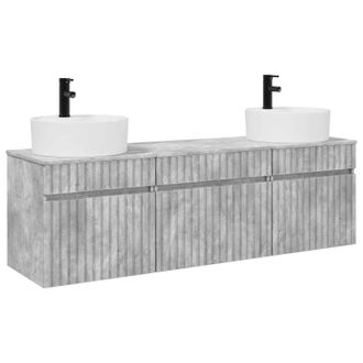 vidaXL Juego De Muebles De Ba&ntilde;o 3 Uds. Gris Hormig&oacute;n 49 X 44,5 X 65 Cm Vidaxl