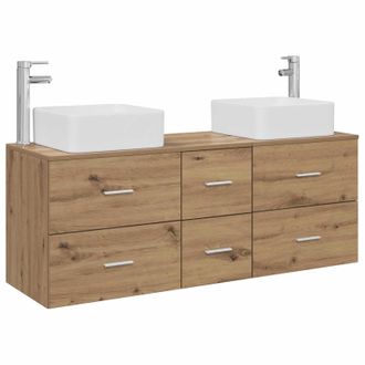 vidaXL Juego De Muebles De Ba&ntilde;o 3 Uds. Roble Artisan 49,5 X 41 X 63 Cm Vidaxl