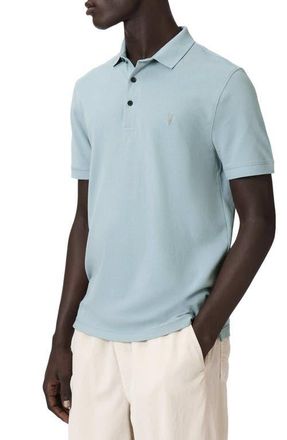 AllSaints Reform Cotton Piqu&eacute; Polo in Salton Blue at Nordstrom, Size Xx-Large