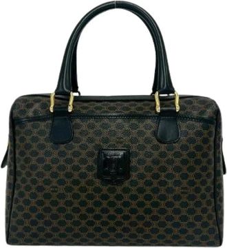 Celine Pre-owned Macadam Leren Boston Tas - Dames - Vintage Handtas - Bruin - ONE Size - Leer - Vintage