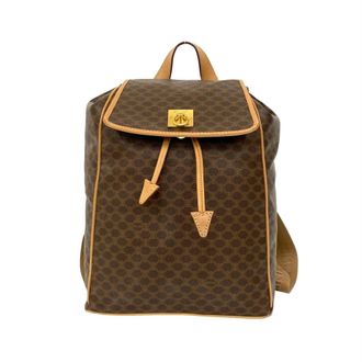 Celine Brown Leather Pvc Backpack (Pre-Owned)
