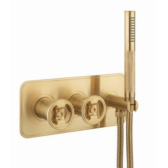 Crosswater Union Douche Kraanafwerking - 2 handgrepen - handdoucheset - slang - moet worden gecombineerd met WLBP1501R+ - messing