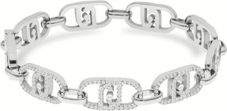 Liu Jo Zilveren logo en zirkoon armband - Dames - Armbanden - Grijs - ONE Size - Accessoires